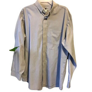 Friar Tuck Made in Canada Men Button Up Gray Dress Shirt Size 16.5 34 Pocket